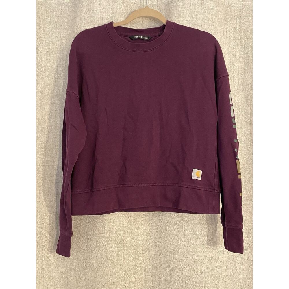 Carhartt Midweight Logo Sleeve Graphic Sweatshirt Womens Relaxed Fit XSmall